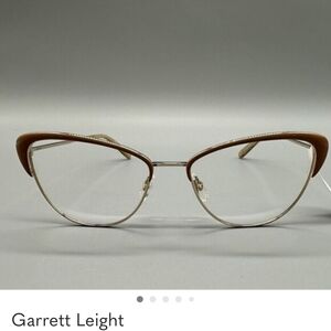 NWT $265 Garrett Leight Brown Gold Cat-Eye Women's Glasses